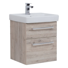 Тумба Q MAX, 55 см, подвесная, 2 ящика, дуб кантри