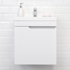 Комплект тумба подвесная Итана Александра 50 (500х350х570) левый с раковиной Classica 50 , белый глянец (295476)