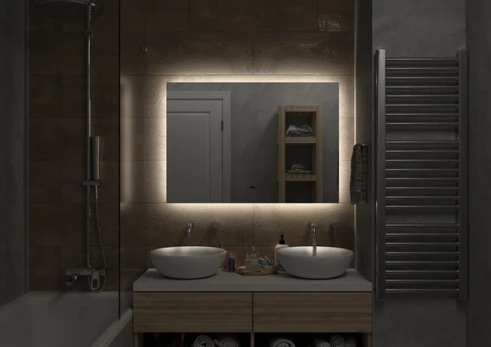 Зеркало Континент Trezhe Led 1000х700 с бесконтактным сенсором,холодная подсветка