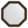 Зеркало настенное Octagon EVOFORM в багетной раме чёрное дерево с золотом, 74х74 см, BY 3876