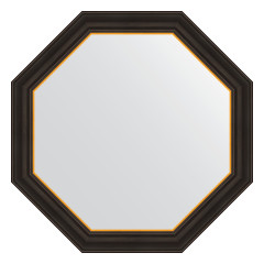Зеркало настенное Octagon EVOFORM в багетной раме чёрное дерево с золотом, 74х74 см, BY 3876