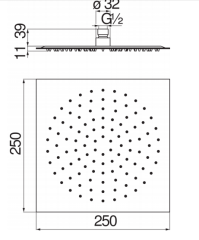Верхний душ Nobili AD139/134CR 25 см Chrome хром