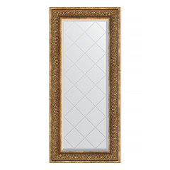 Зеркало настенное с гравировкой EVOFORM в багетной раме вензель бронзовый, 59х129 см, BY 4077