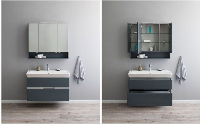 Мебель для ванной Aquanet Виго 100 сине-серый