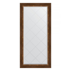Зеркало настенное с гравировкой EVOFORM в багетной раме римская бронза, 76х158 см, BY 4277