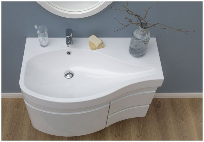 Мебель для ванной Aquanet Сопрано 95 L белый (3 ящика)