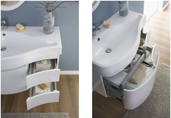 Мебель для ванной Aquanet Сопрано 95 L белый (3 ящика)