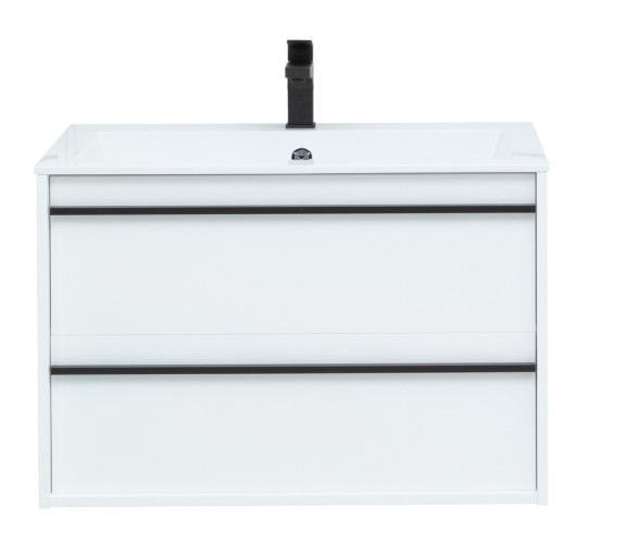 Тумба с раковиной Aquanet Lino 80 белый матовый