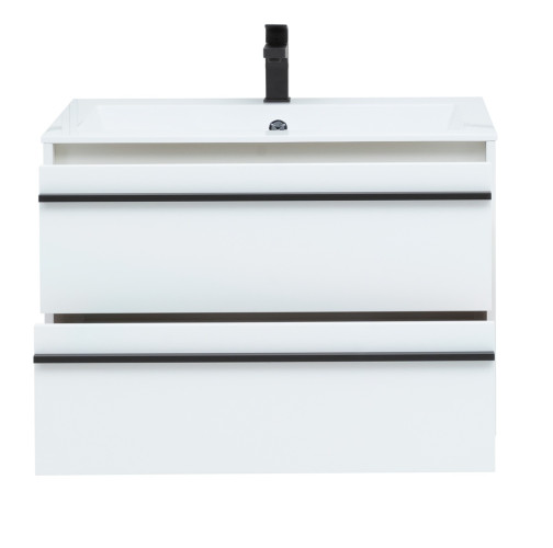 Тумба с раковиной Aquanet Lino 80 белый матовый