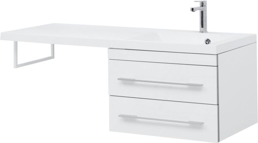 Тумба с раковиной Aquanet Верона 120 R белый (подвесная, 2 ящика)