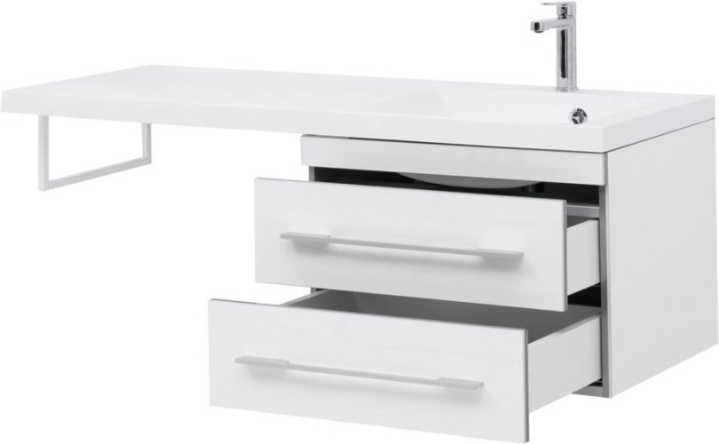 Тумба с раковиной Aquanet Верона 120 R белый (подвесная, 2 ящика)