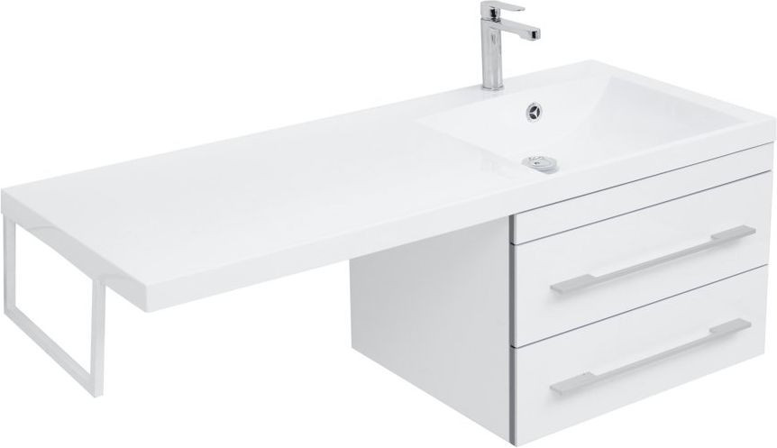 Тумба с раковиной Aquanet Верона 120 R белый (подвесная, 2 ящика)