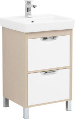 Тумба с раковиной Aquanet Гретта 55 New светлый дуб (2 ящика)