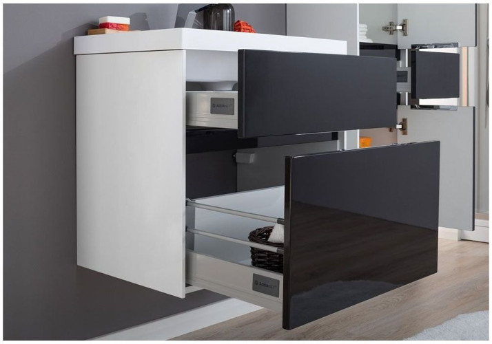 Тумба с раковиной Aquanet Латина 70 черный (2 ящика)