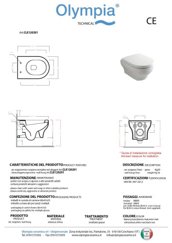 Olympia Clear, подвесной безободковый унитаз c крепежом, 50x36 см, цвет черный глянцевый