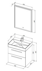 Тумба под раковину Aquanet Nova 60 (Slim Synergy) белый (2 ящика)