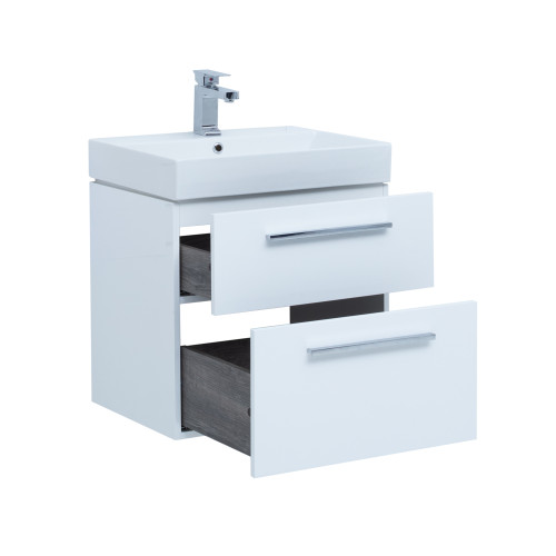 Тумба под раковину Aquanet Nova 60 (Slim Synergy) белый (2 ящика)