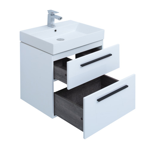 Тумба под раковину Aquanet Nova 60 (Slim Synergy) белый (2 ящика)