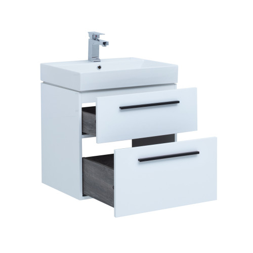 Тумба под раковину Aquanet Nova 60 (Slim Synergy) белый (2 ящика)