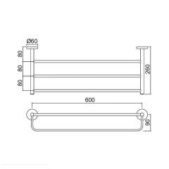Полка для полотенец Jaquar Continental 600 мм, хром (ACN-CHR-1181N)