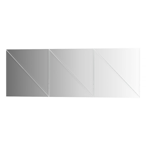 Зеркальная плитка с фацетом 10 мм - комплект 6 шт треугольник 30х30 см; серебро Refractive EVOFORM BY 1519