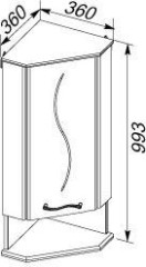 Шкаф навесной Aquanet Моника 35 R угловой белый