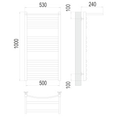 Полотенцесушитель TERMINUS Стандарт Енисей с/п П13 500х1000 NEW
