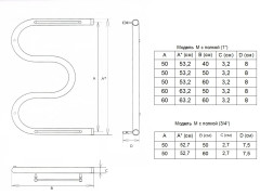 Полотенцесушитель водяной Двин форма М-образная 60х50, цвет Хром (4627086010813)