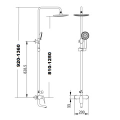 Душевая стойка Savol SK-H7401 хром