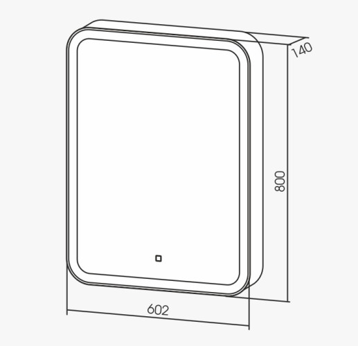 Зеркальный шкаф Creto Zoe 60х80 с LED подсветкой 16-602800Z