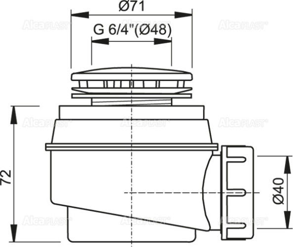 Сифон для душевого поддона Alcadrain 50 мм, хромированный (A47CR)