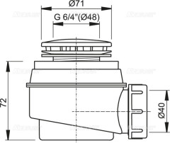 Сифон для душевого поддона Alcadrain 50 мм, хромированный (A47CR)