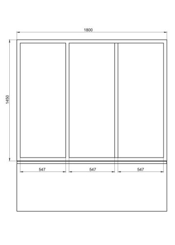 Шторка на ванну Creto Avalon 8.0 180х145 см трёхстворчатая