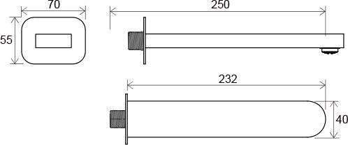 Излив на ванну Ravak с аэратором, 23 см, хром (X07P113)