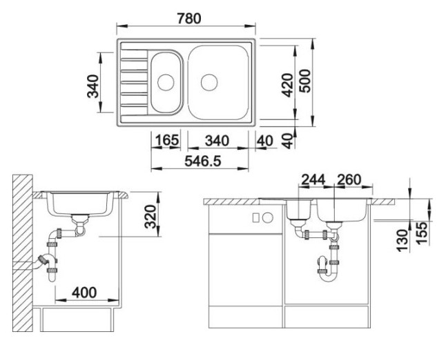 Кухонная мойка Blanco Livit 6S Compact