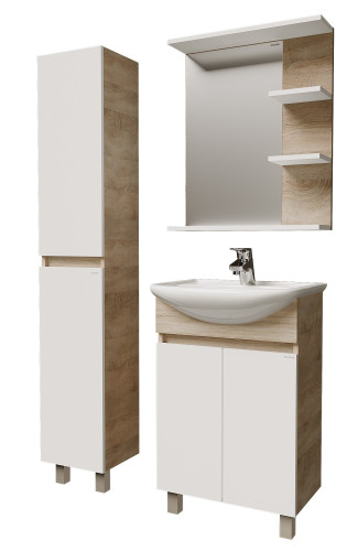 Пенал напольный Grossman ПОЛО-30 см универсал. дуб сонома/белый