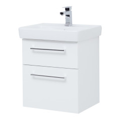 Тумба Q MAX, 60 см, подвесная, 2 ящика, белый глянец