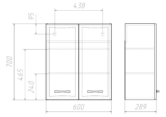 Шкаф Мираж-2 60 Идеал Домино