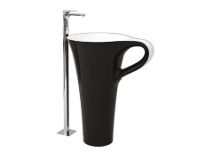 Раковина Artceram One Shot 700*500*850 отверстия для смесителя-отсутствуют черный/белый