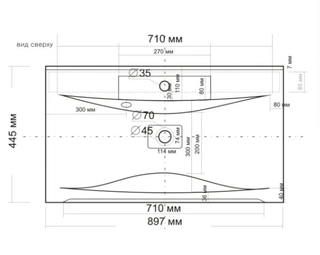 Тумба с раковиной Francesca Империя П 90 белый (2 ящ. ум. Элен 90)