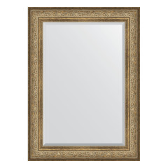 Зеркало настенное с фацетом EVOFORM в багетной раме виньетка античная бронза, 80х110 см, BY 3477