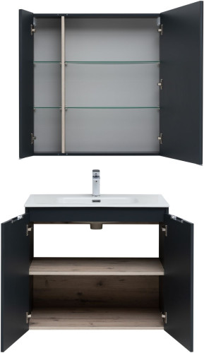Мебель для ванной Aquanet Алвита New 80 2 дверцы, антрацит
