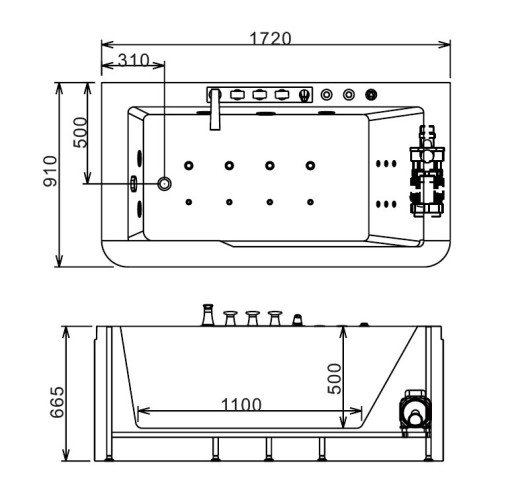 Акриловая ванна Gemy G9225 K 172х91