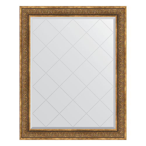 Зеркало настенное с гравировкой EVOFORM в багетной раме вензель бронзовый, 99х124 см, BY 4378