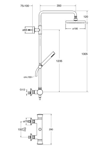Душевая система Cristina Fontana FN 456