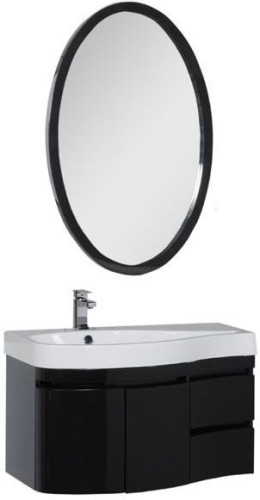 Мебель для ванной Aquanet Сопрано 95 L черный (2 дверцы 2 ящика)