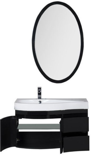 Мебель для ванной Aquanet Сопрано 95 L черный (2 дверцы 2 ящика)