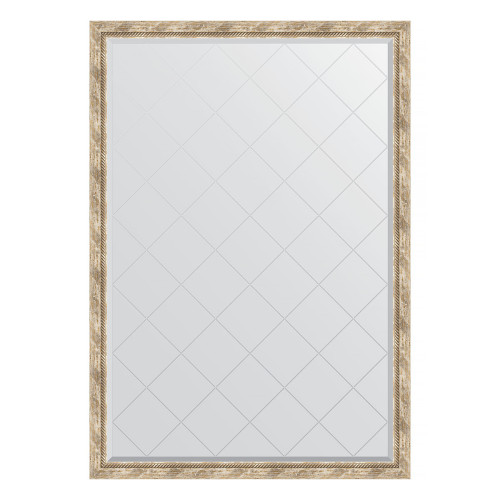 Зеркало настенное с гравировкой EVOFORM в багетной раме прованс с плетением, 128х183 см, BY 4478