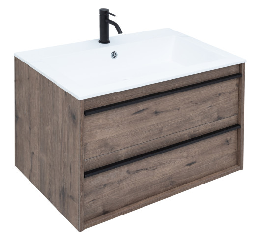 Тумба с раковиной Aquanet Lino 80 Дуб Веллингтон