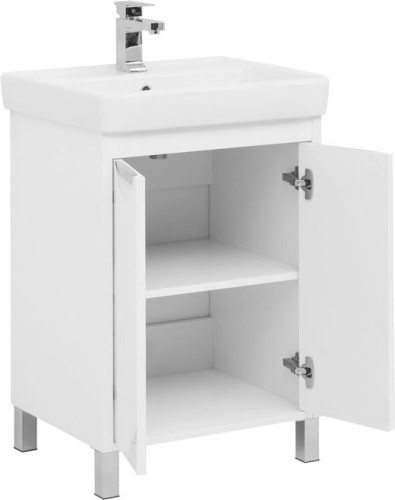 Тумба с раковиной Aquanet Гретта 60 New белый (2 дверцы)